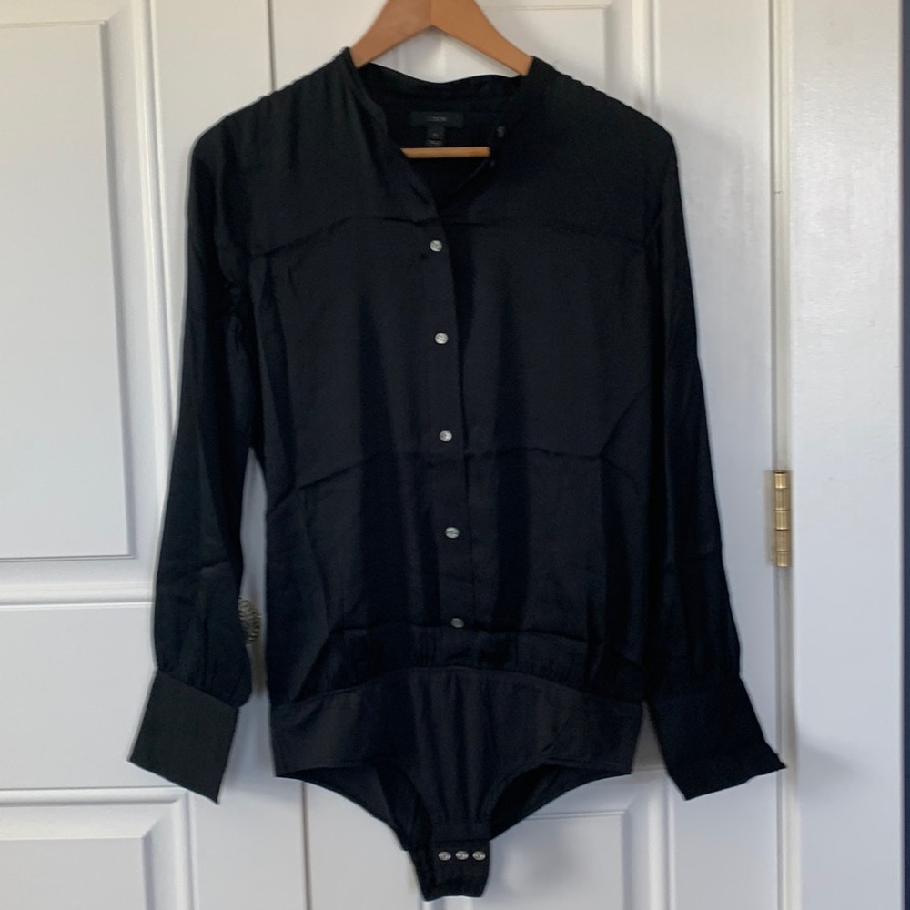 J.Crew Black Button down bodysuit